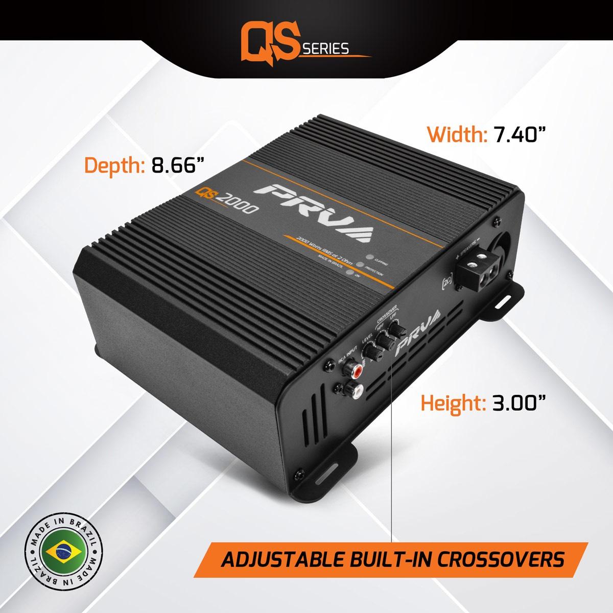 PRV Audio QS2000 1OHM 1 Channel Full Range Amplifier - 2000W RMS 1 Ohm